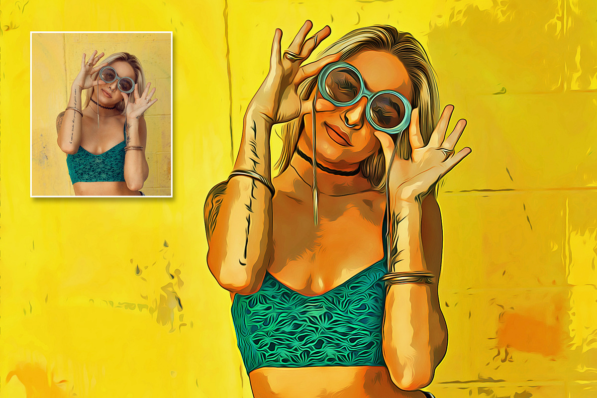 Splendid Oil Paint Cartoon Maker, an Action Add-On by U_Design (Photo 11 of 14)