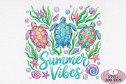 Summer Vibes Turtle PNG, an Illustration by Daily.Designs (Thumbnail 1 of 5)
