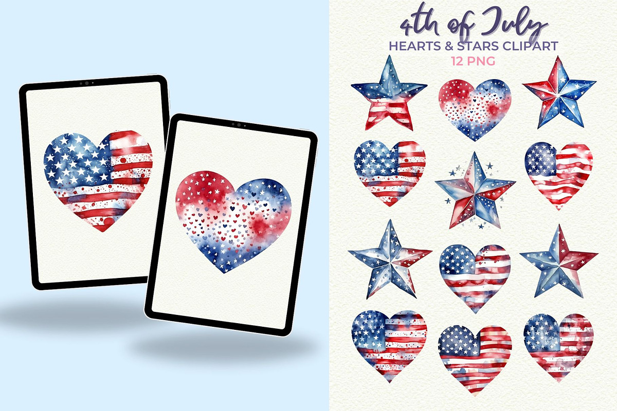 4th of July Clipart Bundle PNG, a Seasonal Illustration by Anna Design Studio (Photo 4 of 11)