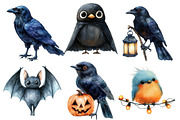 Watercolor Halloween Birds Clipart, an Illustration by Designworld (Thumbnail 2 of 6)