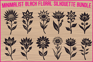 Simple Botanical Silhouettes, an Illustration by Gaye Art