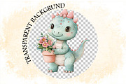 Watercolor Baby Dino Clipart Bundle., an Illustration by SVGArt (Thumbnail 9 of 9)