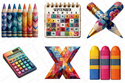 Patchwork Back to School Clipart, an Illustration by DreamPrint404 (Thumbnail 3 of 5)