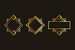 Vintage Art Deco Frame Set