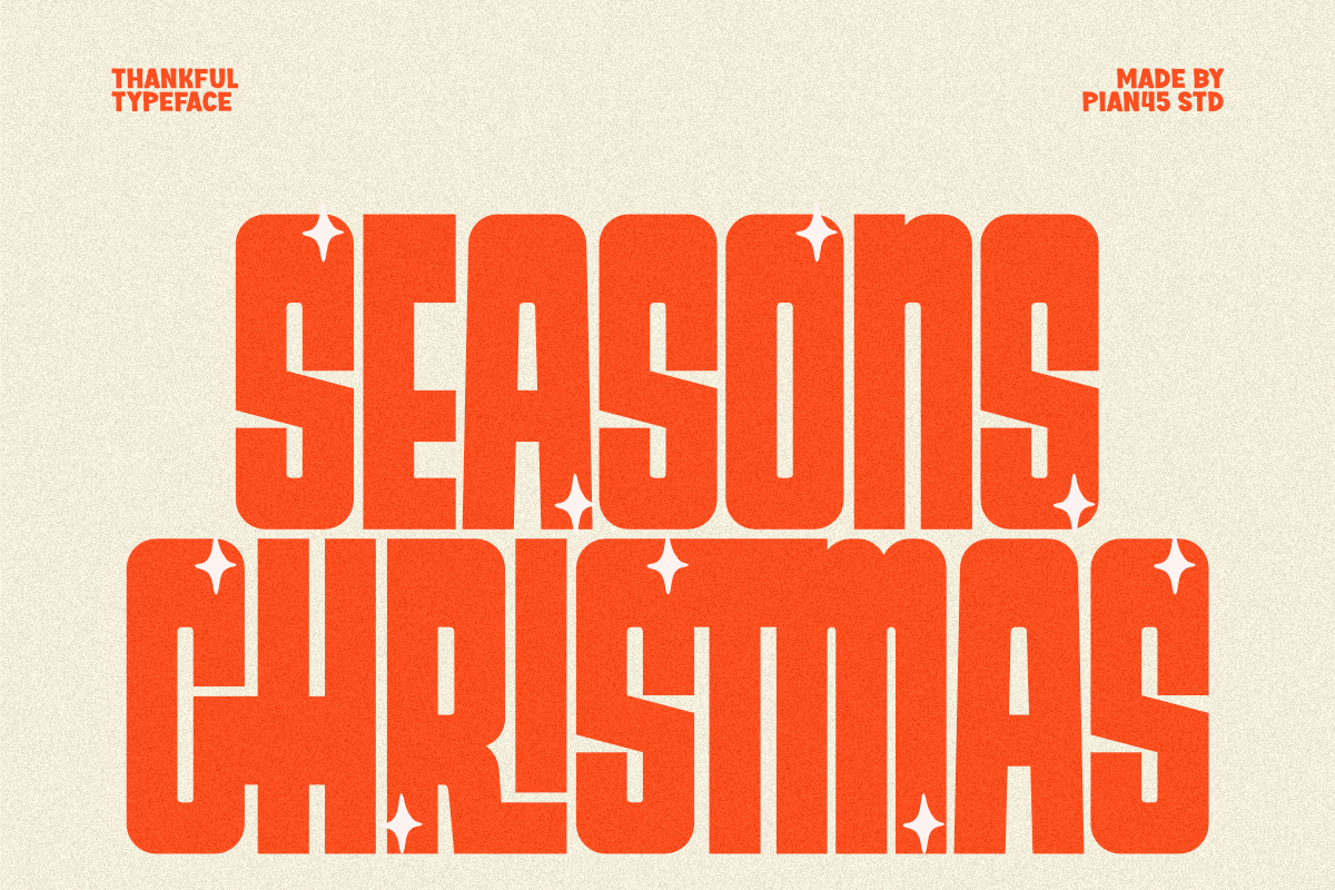 Thankful - Retro Display Typeface, a Sans Serif Font by Pian45 Studio (Photo 2 of 8)