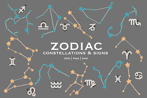 Zodiac signs, Zodiac constellations, an Illustration by DysenkaArt