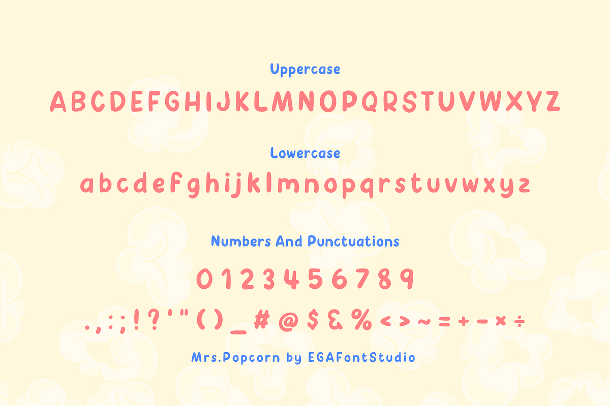 Mrs Popcorn | Cute Handwritten Font, a Handwritten Font by EGAFontStudio (Photo 6 of 6)