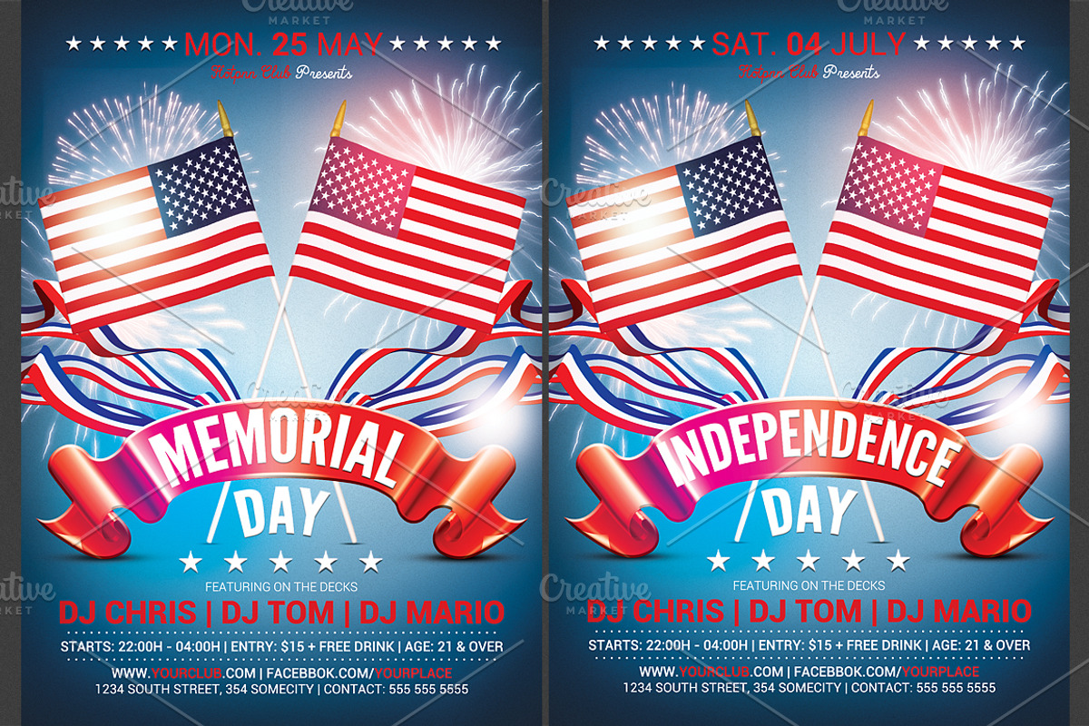 Memorial day-Independence Day Flyer, a Flyer Template by Hotpin