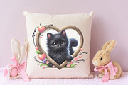 Peeking Black Cat Clipart, an Illustration by RobertsArt (Thumbnail 4 of 7)