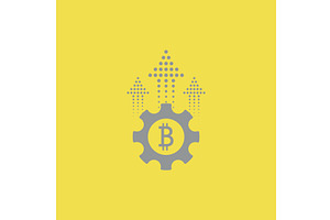 Bitcoin icon. Btc growth concept, a Finance Illustration by Vector Creator