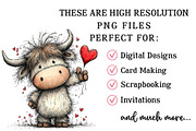 Whimsical Valentine Highland Cow Cli, an Illustration by OK Design (Thumbnail 3 of 6)
