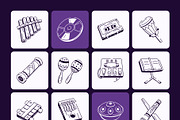 Music Doodle Icon Set, an Outline Icon by Vectors Market (Thumbnail 7 of 8)