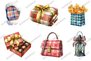 Luxury Plaid Christmas Clipart, a Graphic by designcity5 (Thumbnail 3 of 5)