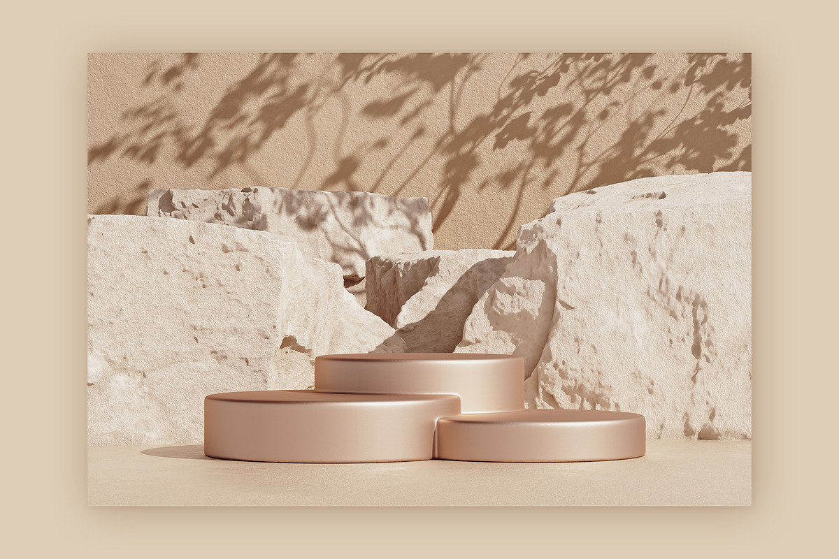 Ocher Stone Product Podium, a Decorative Illustration by Mockups & Illustrations (Photo 8 of 9)