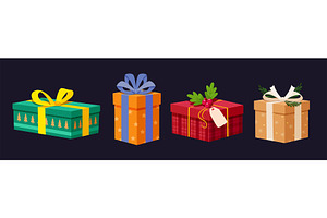 Christmas gift boxes, an Object Illustration by Elen_Art