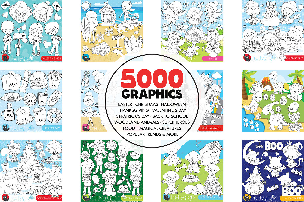 5000 in 1 - Black lines Mega Bundle, an Illustration by PrettyBundles (Photo 18 of 27)
