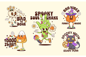 Halloween groovy characters, a Seasonal Illustration by Buch&Bee