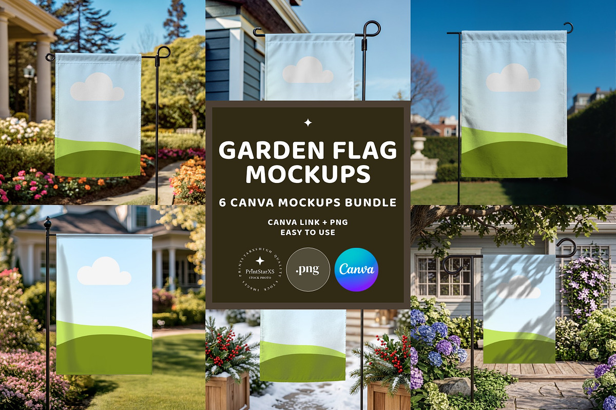 Garden Yard Flag Canva Mockup Bundle, a Household Mockup by PrintStarXS (Photo 1 of 7)