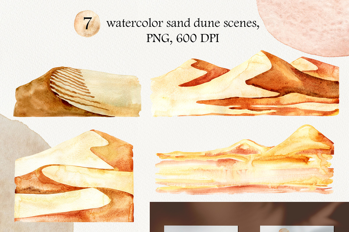 Watercolor sand dune clip art, a Background Graphic by TanyaOak (Photo 3 of 4)