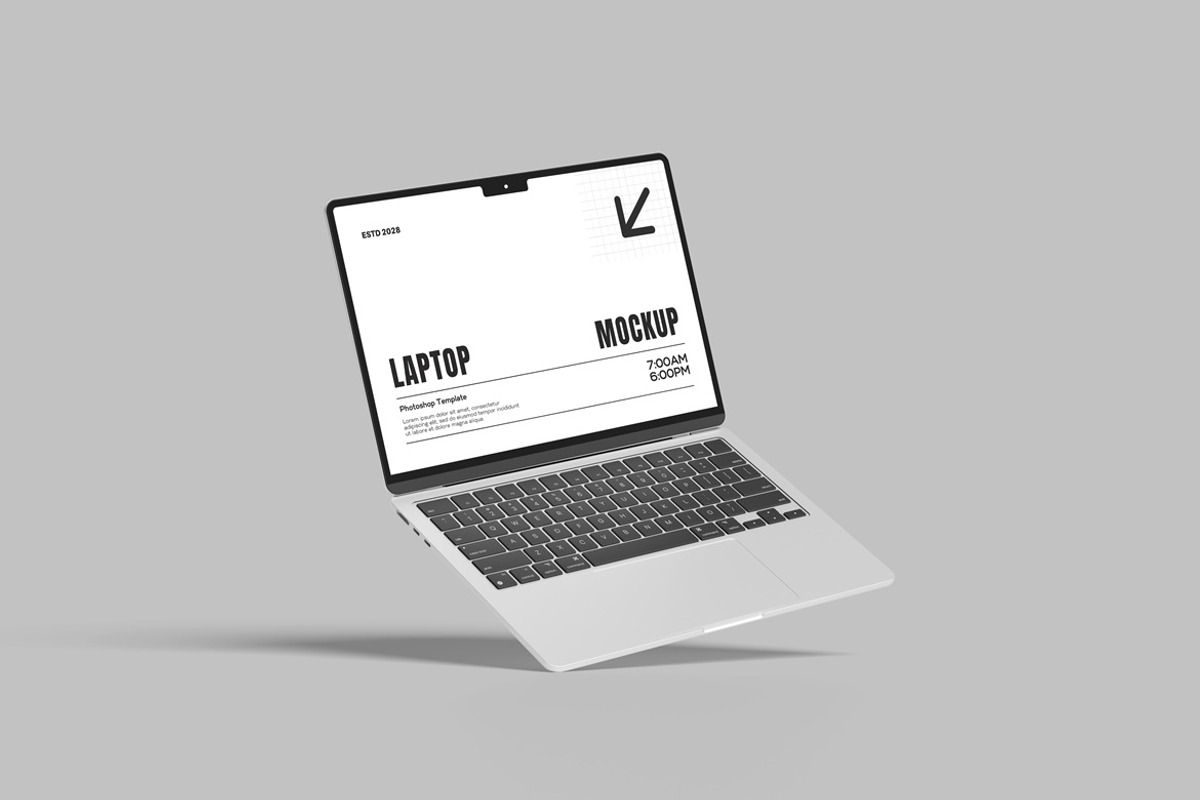 High Quality Laptop Mockup, a Wearable Device Mockup by AndikaGraphic (Photo 2 of 5)