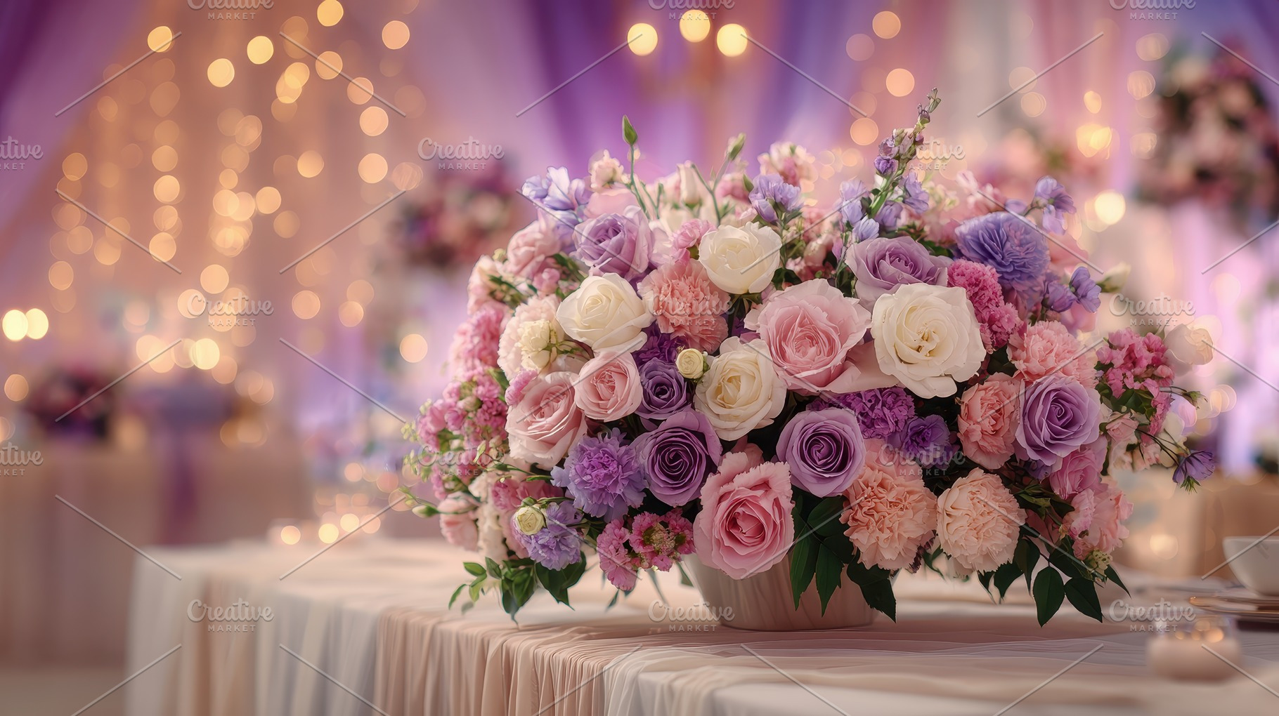 Elegant wedding centerpiece pastel r, a Photo by Pixeness Studio