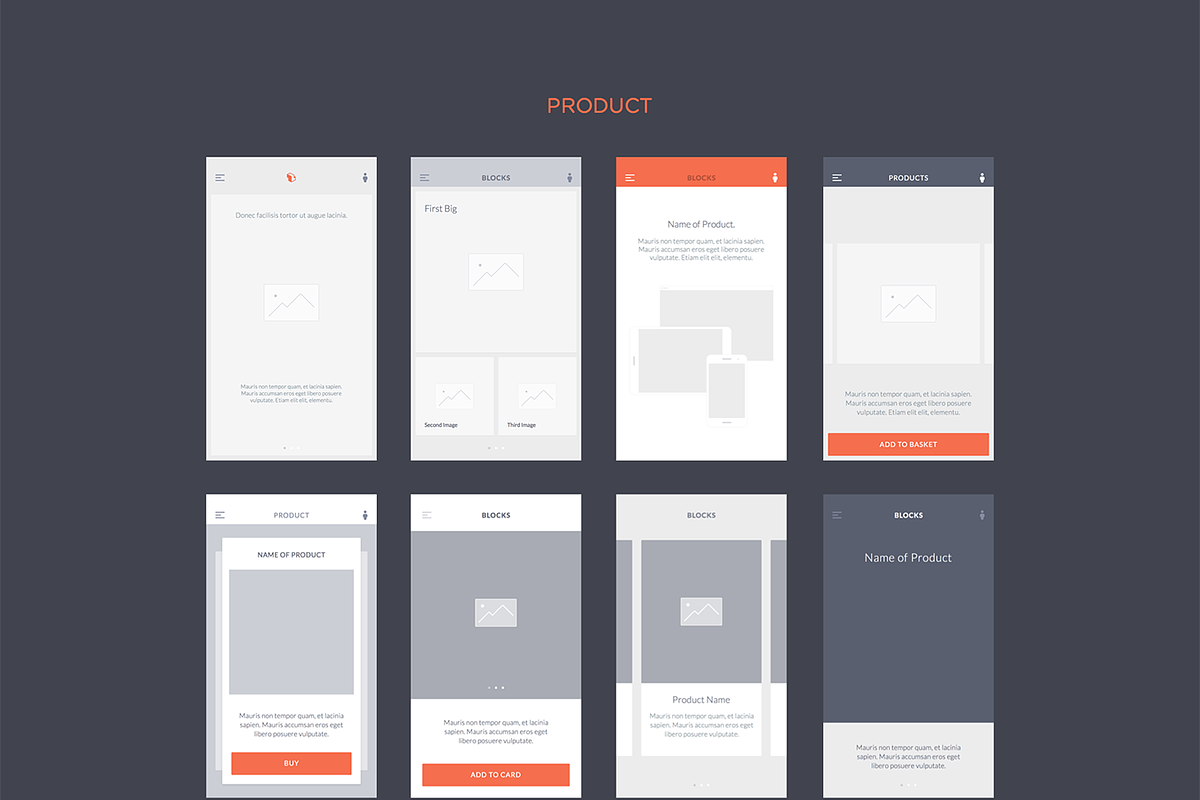 Blocks iOS Wireframe Kit, a Templates & Theme by UI8 (Photo 4 of 7)