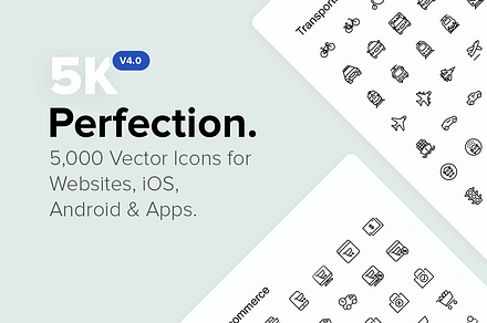 5,000 Perfect Icons. *NEW v4.0, a Solid Icon by Icon54