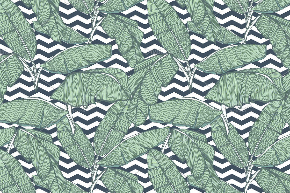 Tropical palm leaves patterns, a Pattern Graphic by Julia Bilenko (Photo 2 of 7)