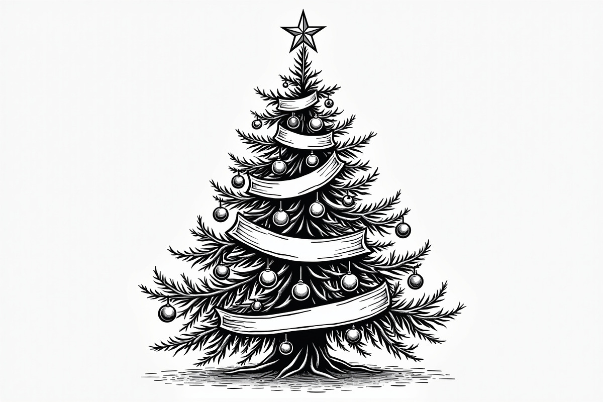 Festive Christmas Tree Silhouette Bu, an Illustration by Artivon (Photo 4 of 21)