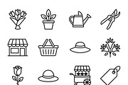 Bundles Set Flower Market Icons, an Outline Icon by adenpinkstore (Thumbnail 1 of 12)
