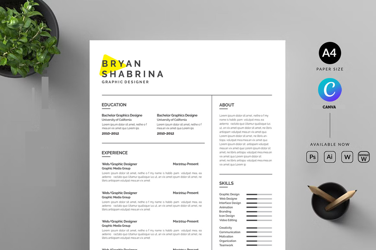 Modern ATS resume template, a Resume Template by Blackcloud_Creations (Photo 6 of 7)