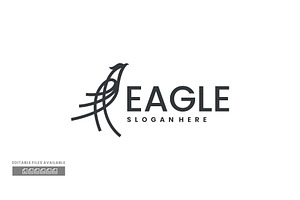 Eagle Line Art Logo, a Branding & Logo Template by ivan_artnivora