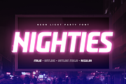 NIGHTIES - Neon Light Party Font, a Sans Serif Font by Hamz Studio (Thumbnail 7 of 11)