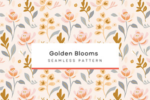 Floral Seamless Pattern, Gold Flower