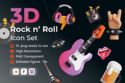 Rock & Roll 3D Illustration, an Object 3D Model by Vektora Studio (Thumbnail 1 of 2)