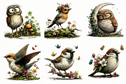 Whimsical Woodland Birds Clipart, a Seasonal Illustration by Designworld (Thumbnail 2 of 10)