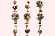 Ostrich PNG Clipart Bundle, a Graphic by M9 Design (Thumbnail 6 of 9)