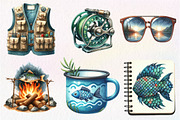 Fisherman Aesthetic Watercolor Clipa, an Illustration by CreationArt (Thumbnail 5 of 5)