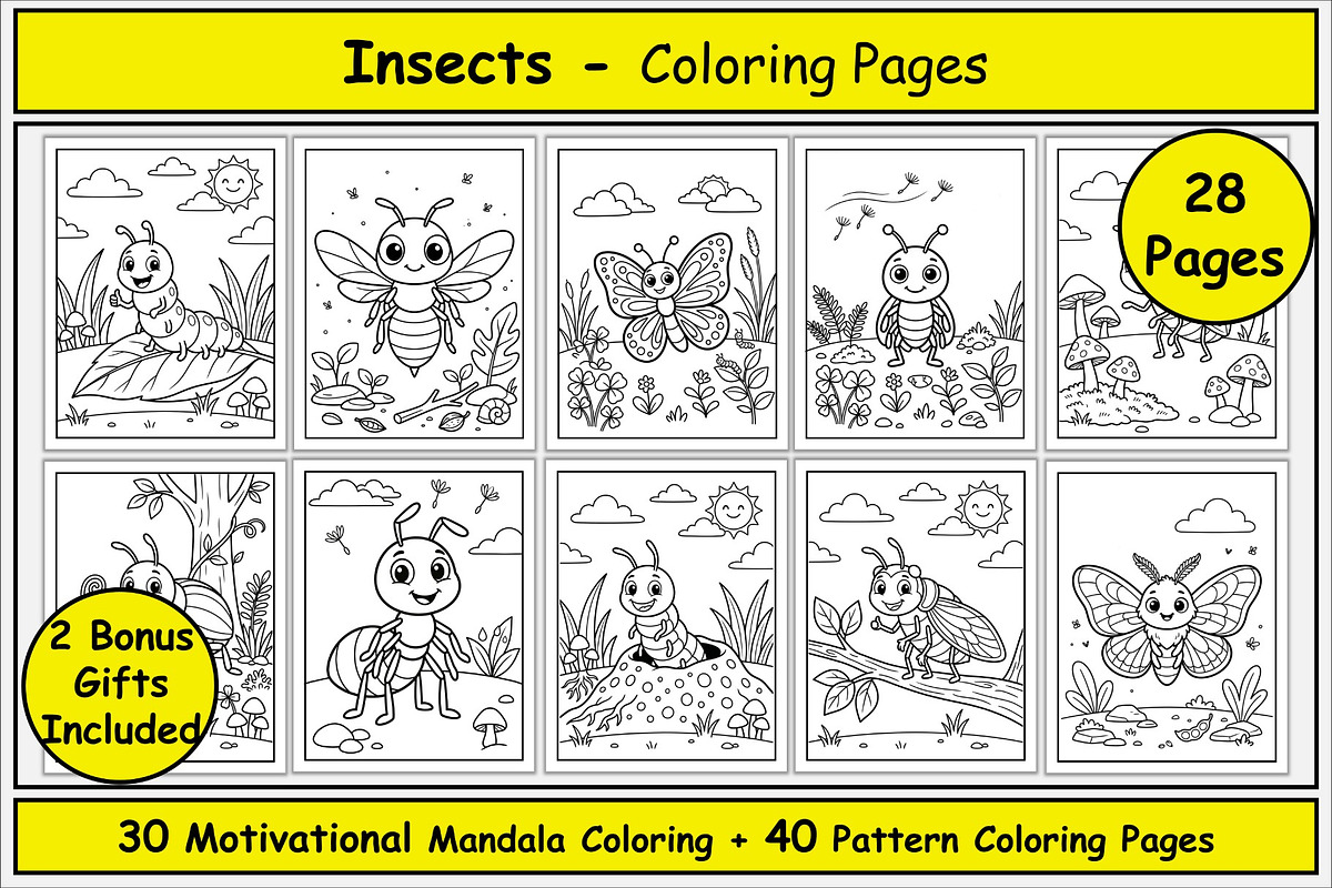 Insects Coloring Pages, an Animal Illustration by Lamia Emad (Photo 1 of 5)