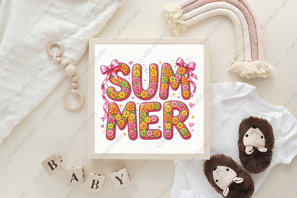 Floral Summer Coquette Summer Bow, an Illustration by CraftArtStudio (Photo 4 of 4)