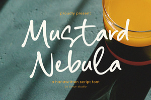 Mustard Nebula Font, a Handwritten Font by Timurtype