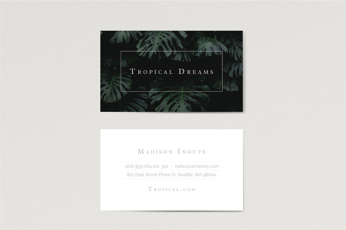 Tropical / Minimal Business Card, a Business Card Template by MDSN Design (Photo 1 of 3)