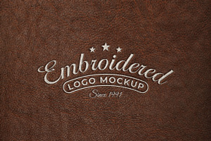 Embroidered Leather Logo Mockup