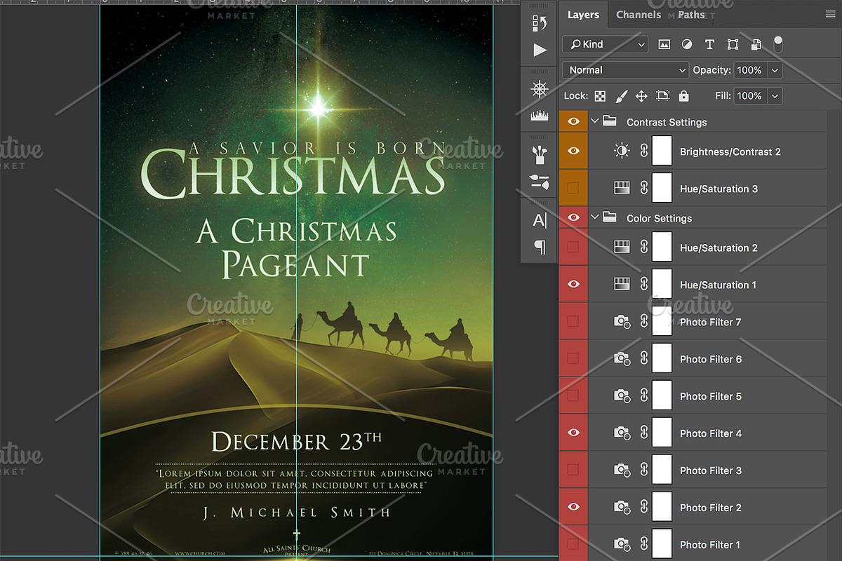 Christmas Church Poster & Flyer, a Flyer Template by CREATIVE DUDE (Photo 6 of 6)