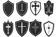 Medieval Shield Silhouette Bundle, an Illustration by balal (Thumbnail 2 of 10)