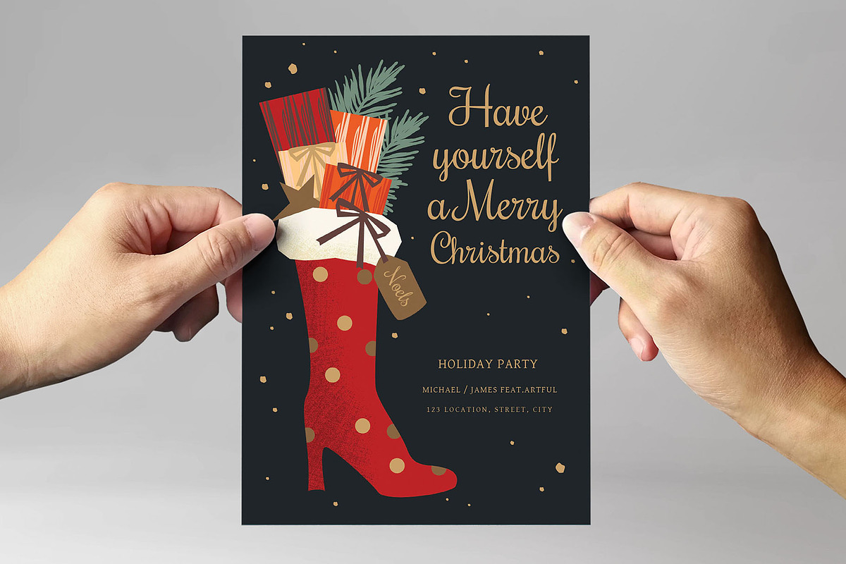 Christmas Card with Festive Stocking, a Flyer Template by BrandPacks (Photo 2 of 5)