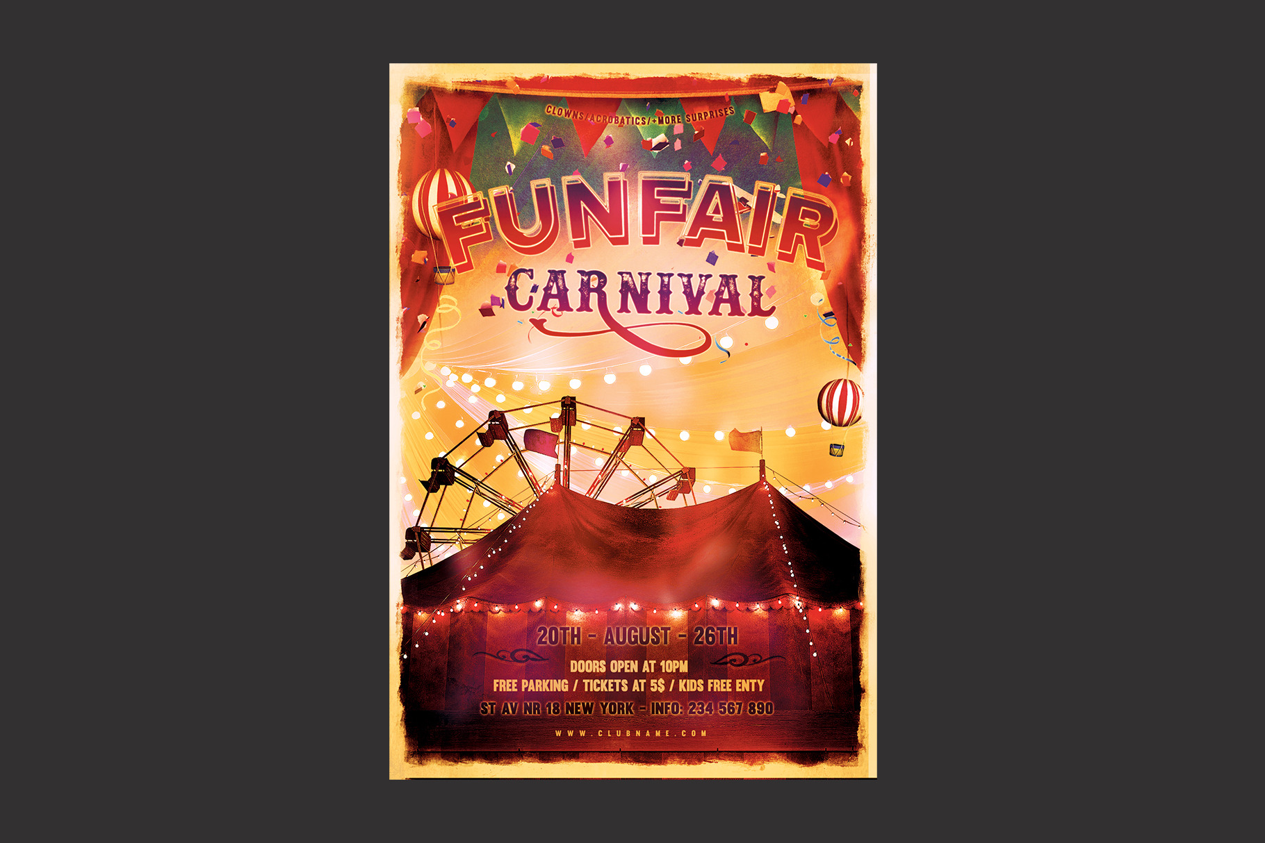 Funfair & Carnival Flyer, a Flyer Template by DSGraphicDesign