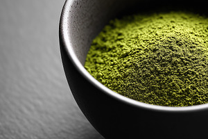 Bowl filled with green matcha, a Food & Drink Photo by MistyDay