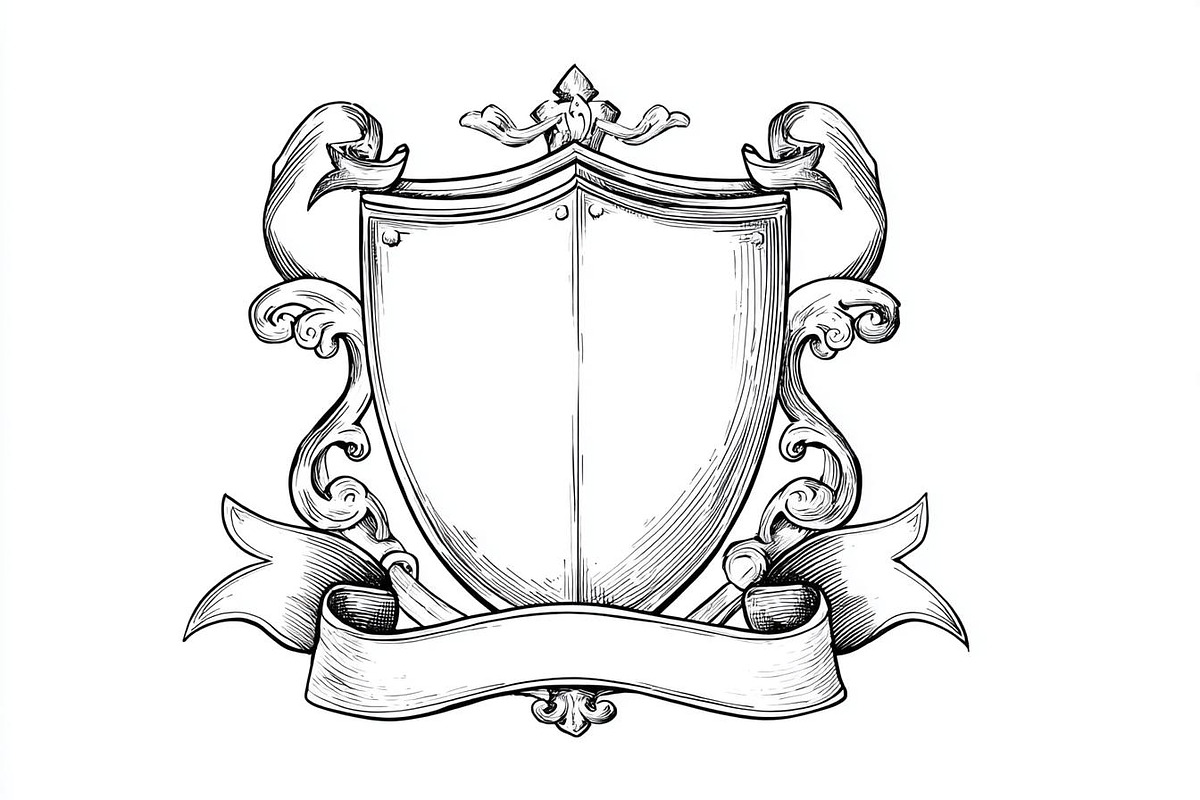 Hand-Drawn Heraldic Shield and Ribbo, a Graphic by BIPLOB EXPERT (Photo 8 of 8)