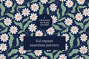 Daisy flowers seamless patterns, a Pattern Graphic by Naty Art (Thumbnail 1 of 6)